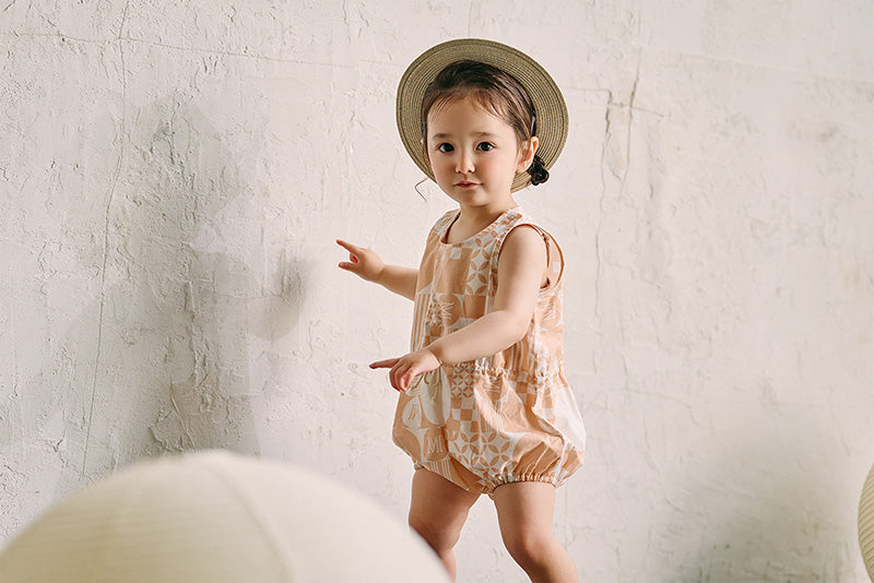 日本夏祭限定/jinbei squares beni和服連身衣套裝kimono 80cm
