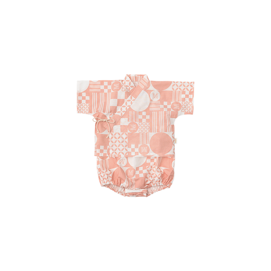 日本夏祭限定/jinbei squares beni和服連身衣套裝kimono 80cm