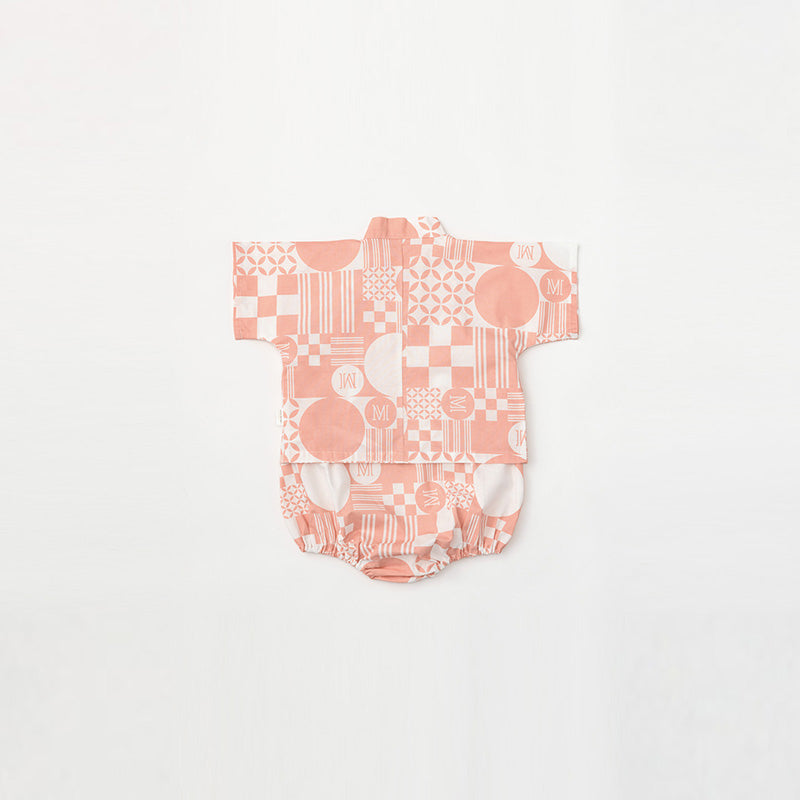 日本夏祭限定/jinbei squares beni和服連身衣套裝kimono 80cm