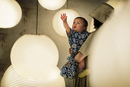 日本夏祭限定/jinbei dots ruri和服連身衣套裝kimono 80cm