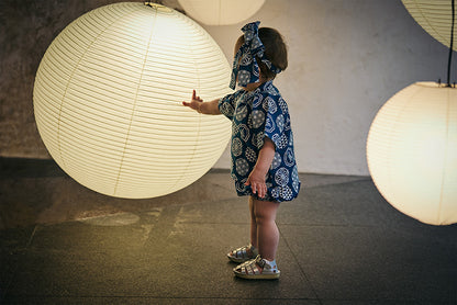 日本夏祭限定/jinbei dots ruri和服連身衣套裝kimono 80cm