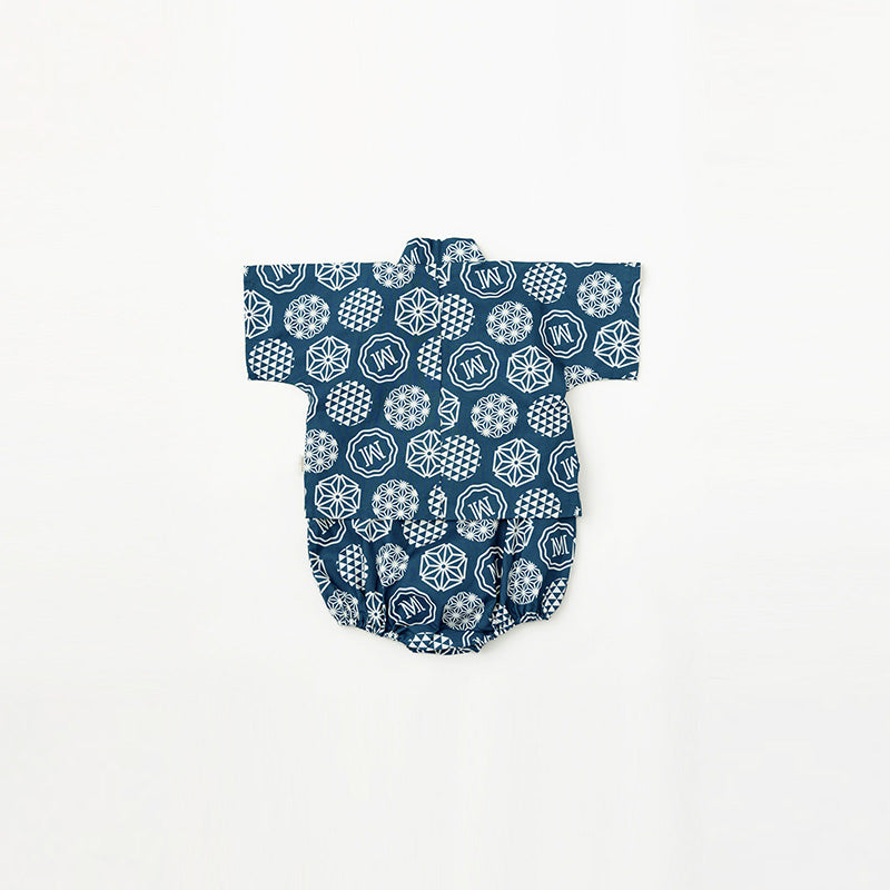 日本夏祭限定/jinbei dots ruri和服連身衣套裝kimono 80cm