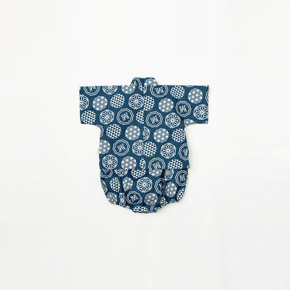 日本夏祭限定/jinbei dots ruri和服連身衣套裝kimono 80cm