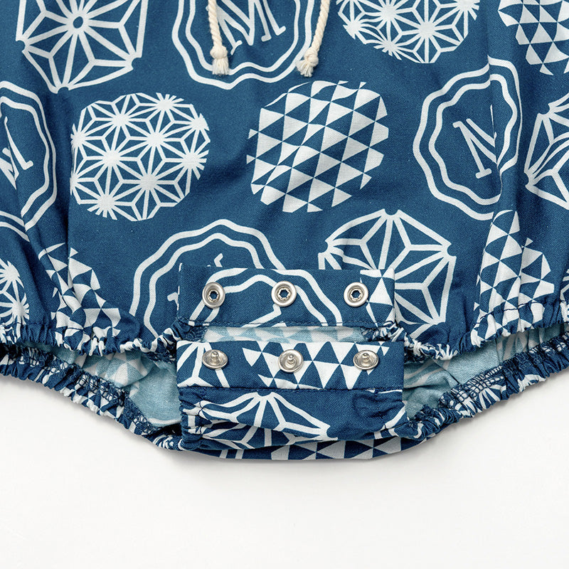 日本夏祭限定/jinbei dots ruri和服連身衣套裝kimono 80cm