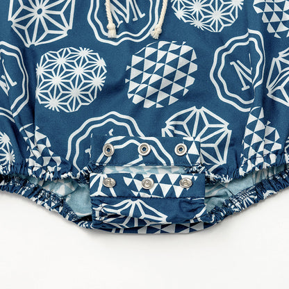 日本夏祭限定/jinbei dots ruri和服連身衣套裝kimono 80cm