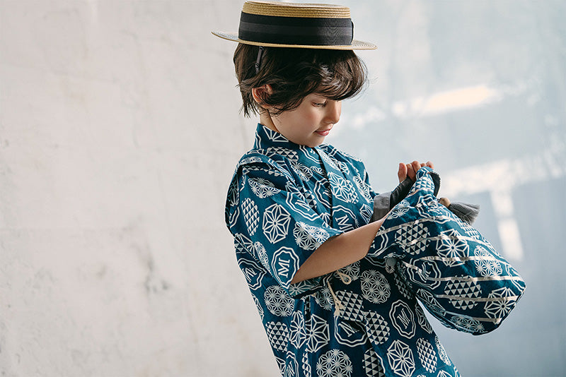 日本夏祭限定/jinbei dots ruri和服kimono