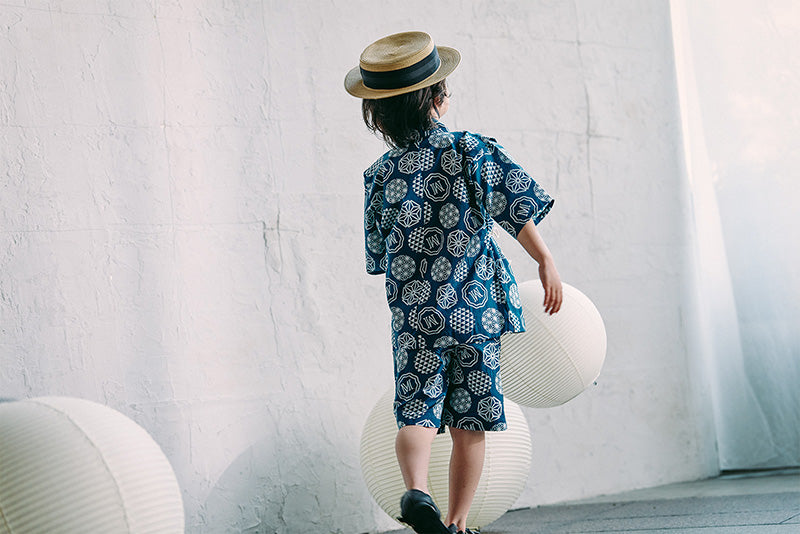 日本夏祭限定/jinbei dots ruri和服kimono