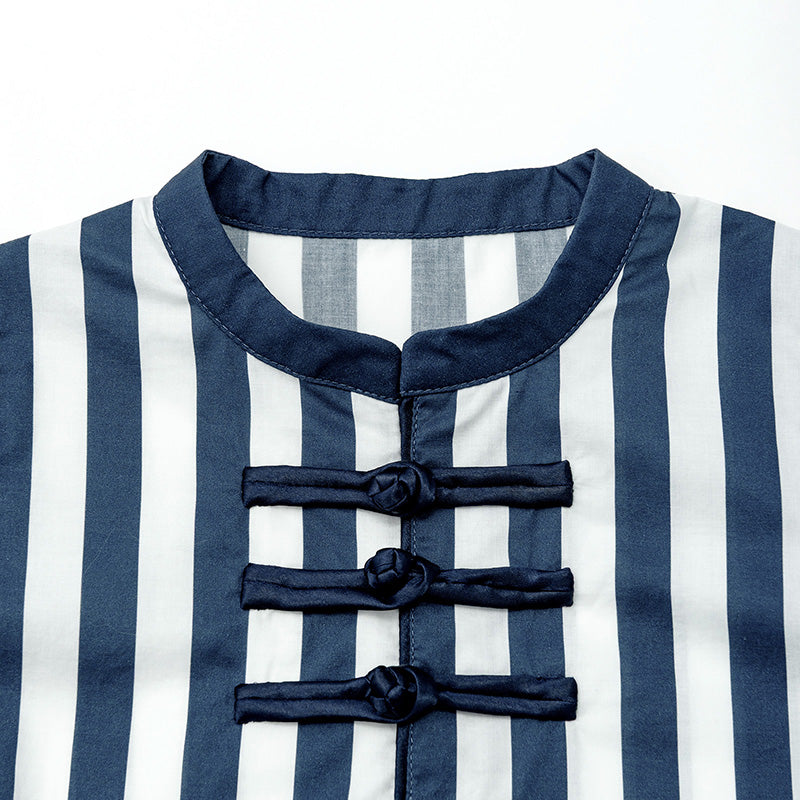 YUAN 系列rompers navy中式連體衣