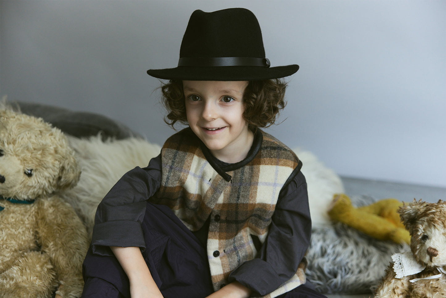 【2025AW】halb check × black雙面背心毛絨外套vest