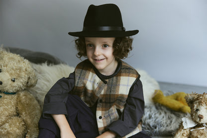 【2025AW】halb check × black雙面背心毛絨外套vest