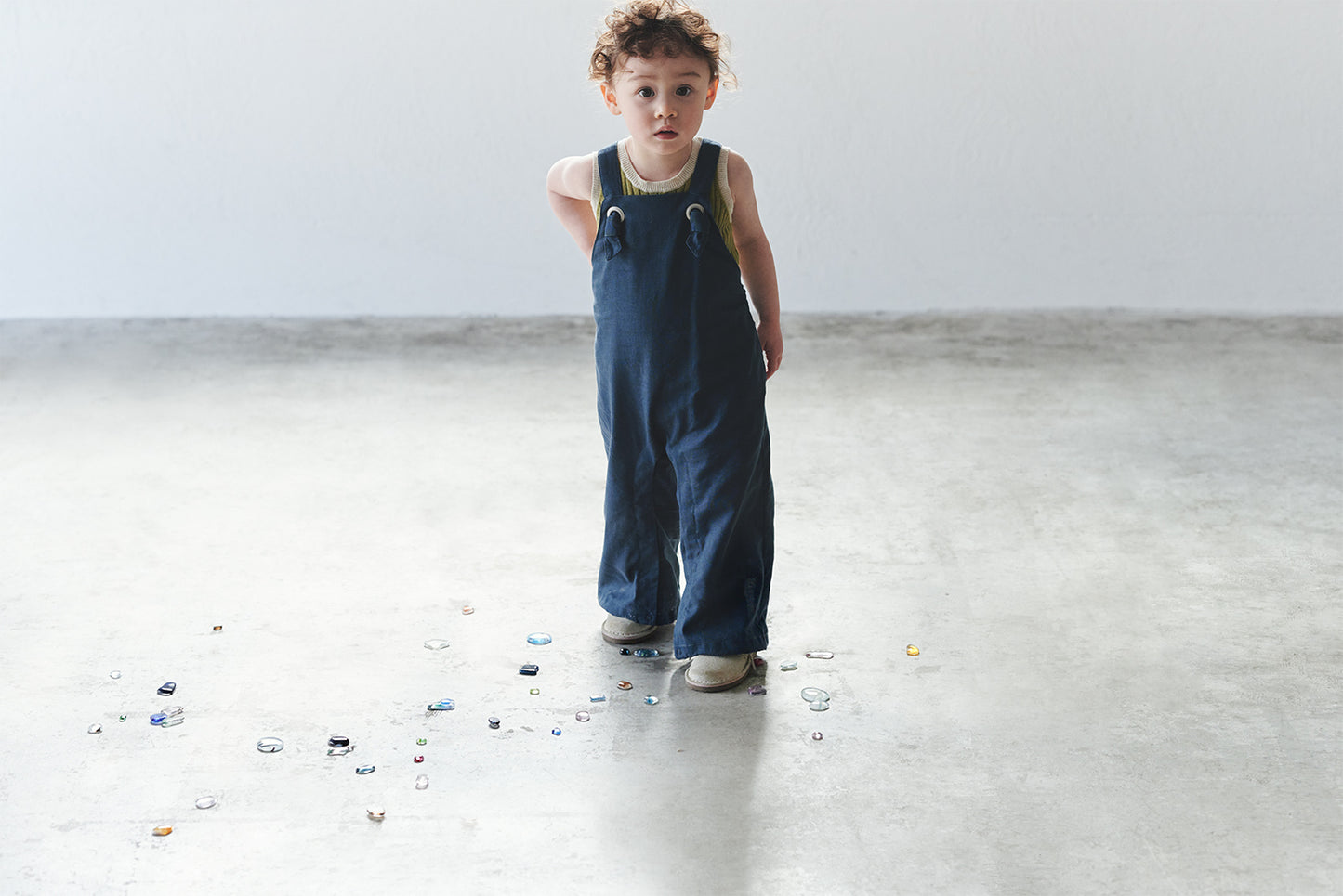 loisir salopette 2 peacock深藍色成長型背帶褲