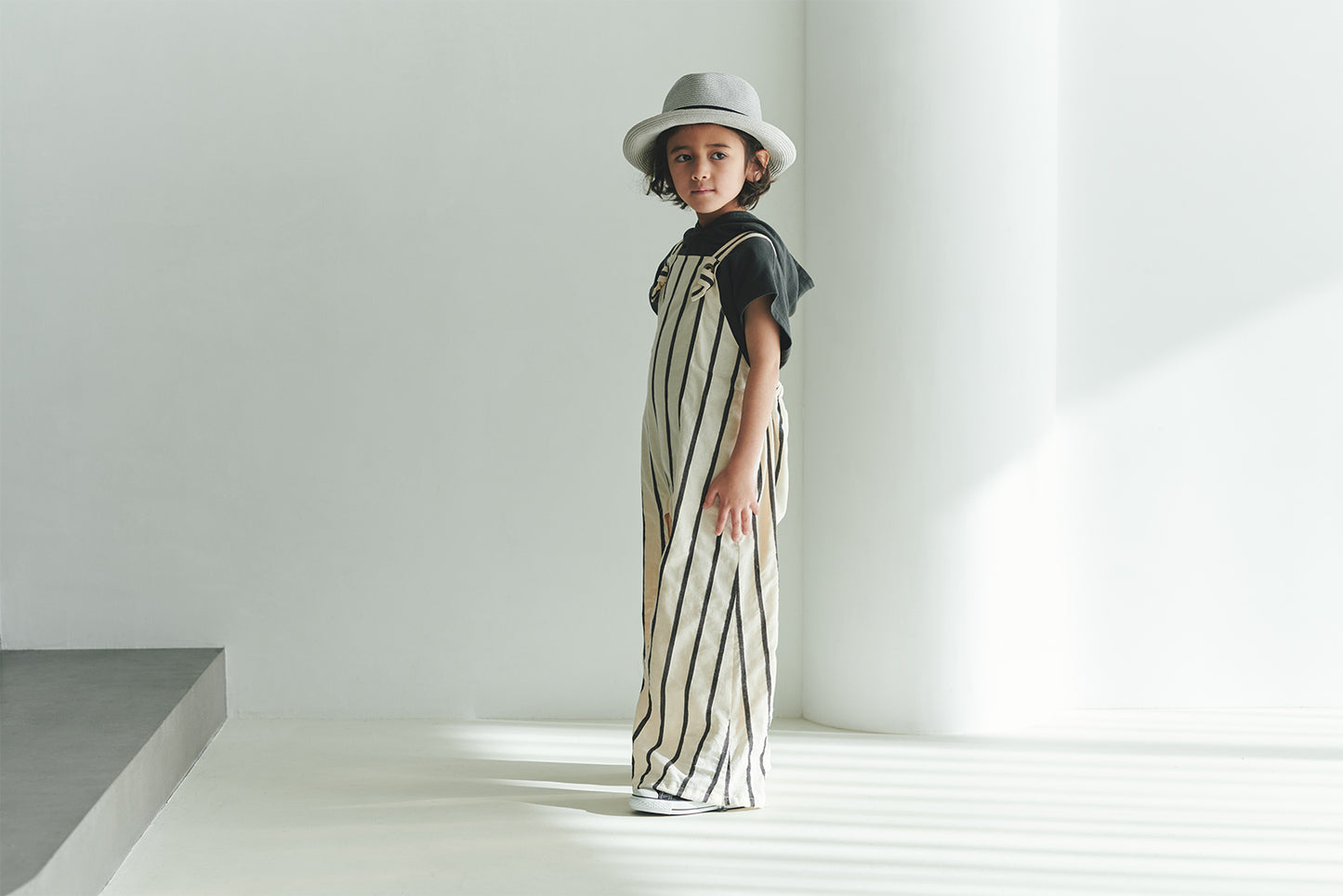 loisir salopette 3 stripe條紋成長型背帶褲