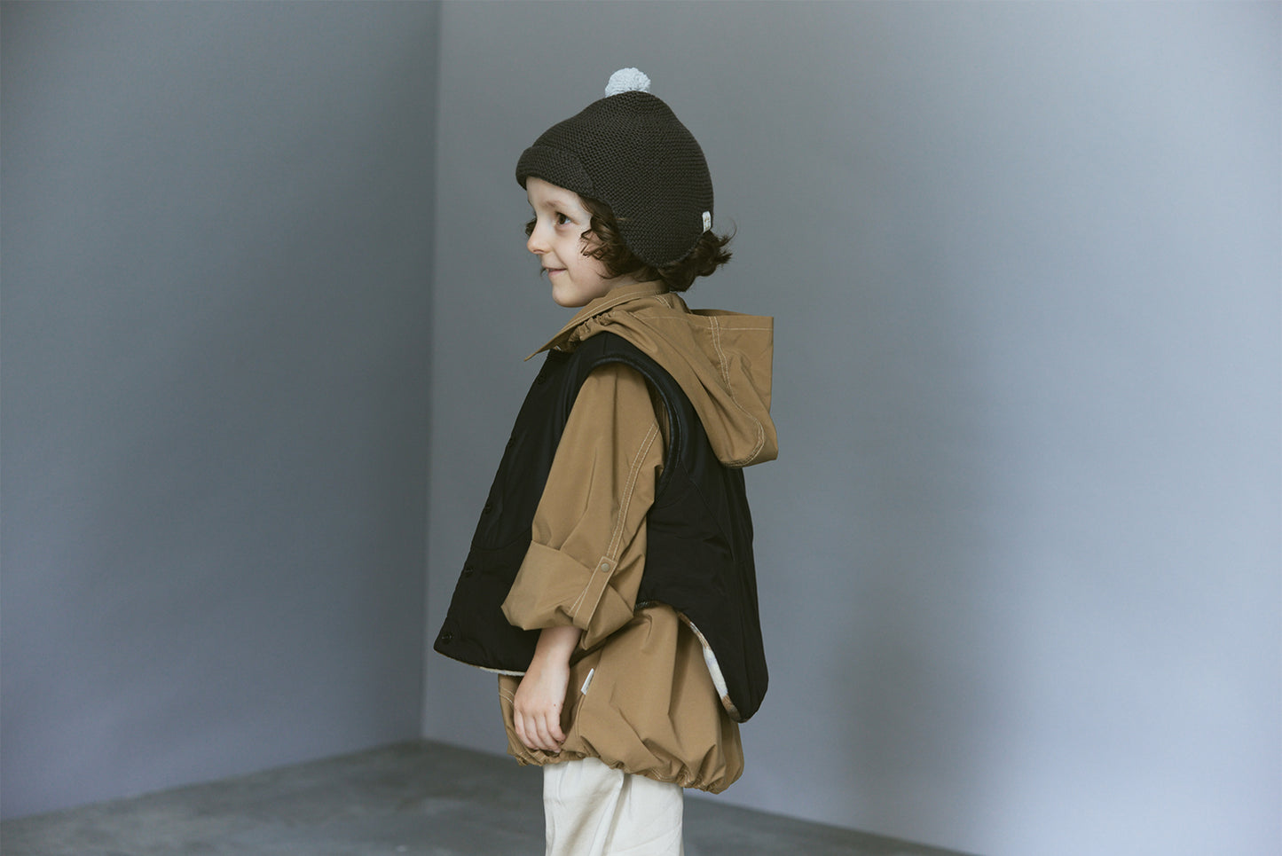 【2025AW】halb check × black雙面背心毛絨外套vest