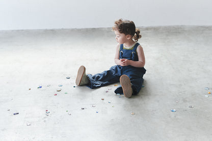 loisir salopette 2 peacock深藍色成長型背帶褲