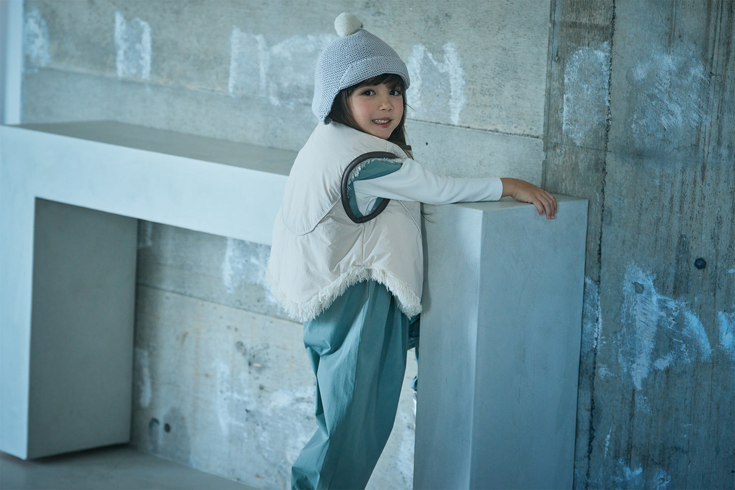 【2025AW】halb shaggy × ecru雙面背心毛絨外套vest