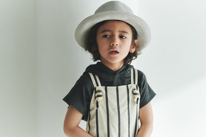 loisir salopette 3 stripe條紋成長型背帶褲