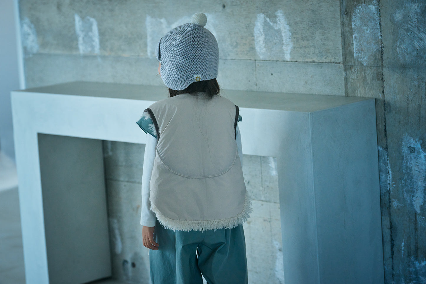 【2025AW】halb shaggy × ecru雙面背心毛絨外套vest