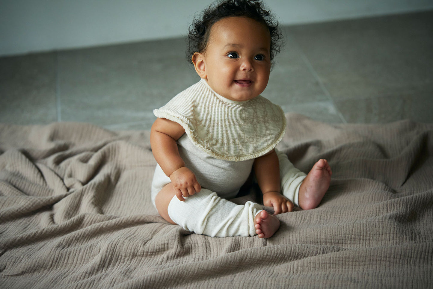 BIB/organic 3 fringe copper法國摩洛哥風格天然華夫格布料有機棉