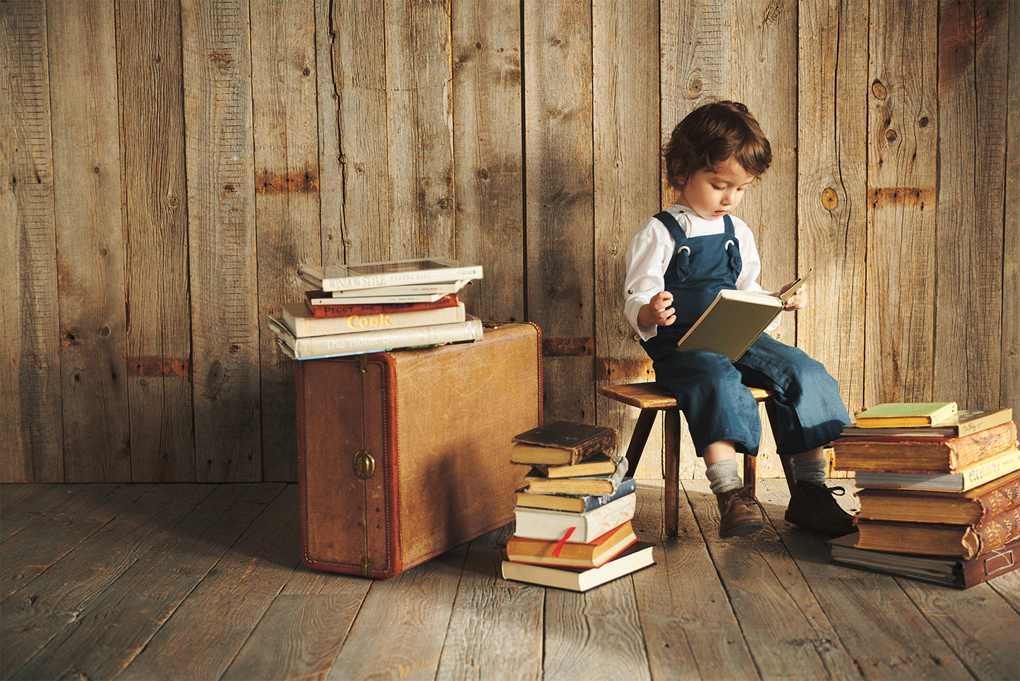 loisir salopette 2 peacock深藍色成長型背帶褲