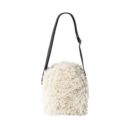 [Mato]HONEYCOMB BAG SHAGGY WHITE人造毛皮手提/單肩/斜背三種風格