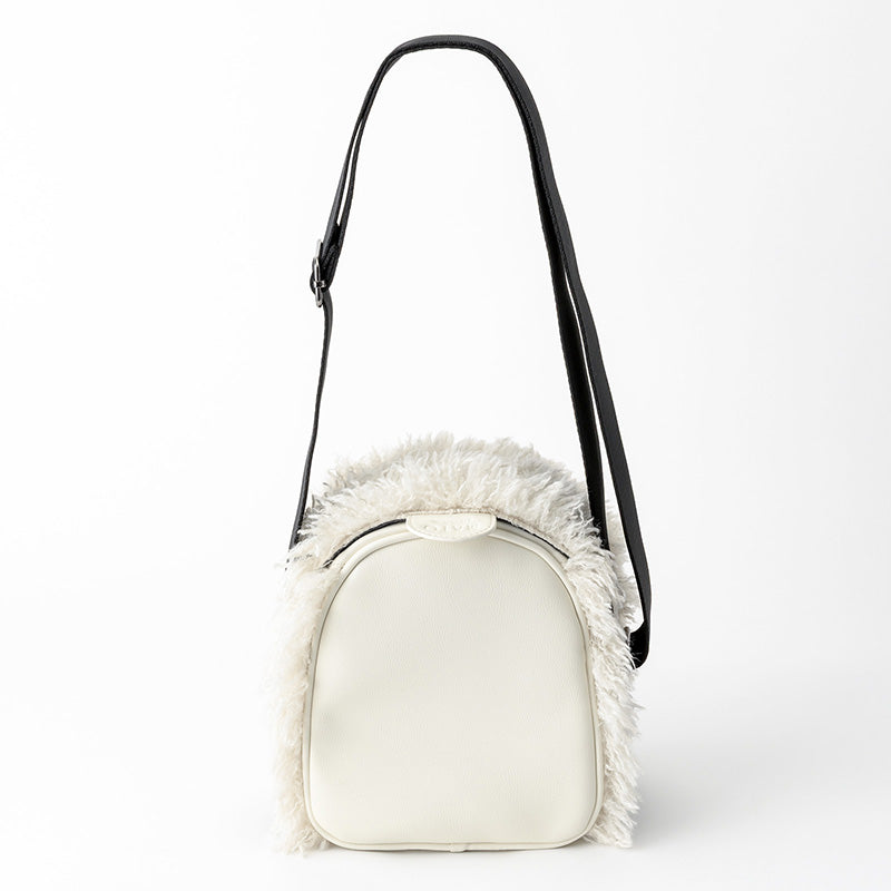 [Mato]HONEYCOMB BAG SHAGGY WHITE人造毛皮手提/單肩/斜背三種風格