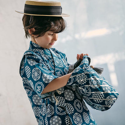日本夏祭限定［Mato］KINCHAKU BAG SQUARES RURI抽繩開合束口袋/包