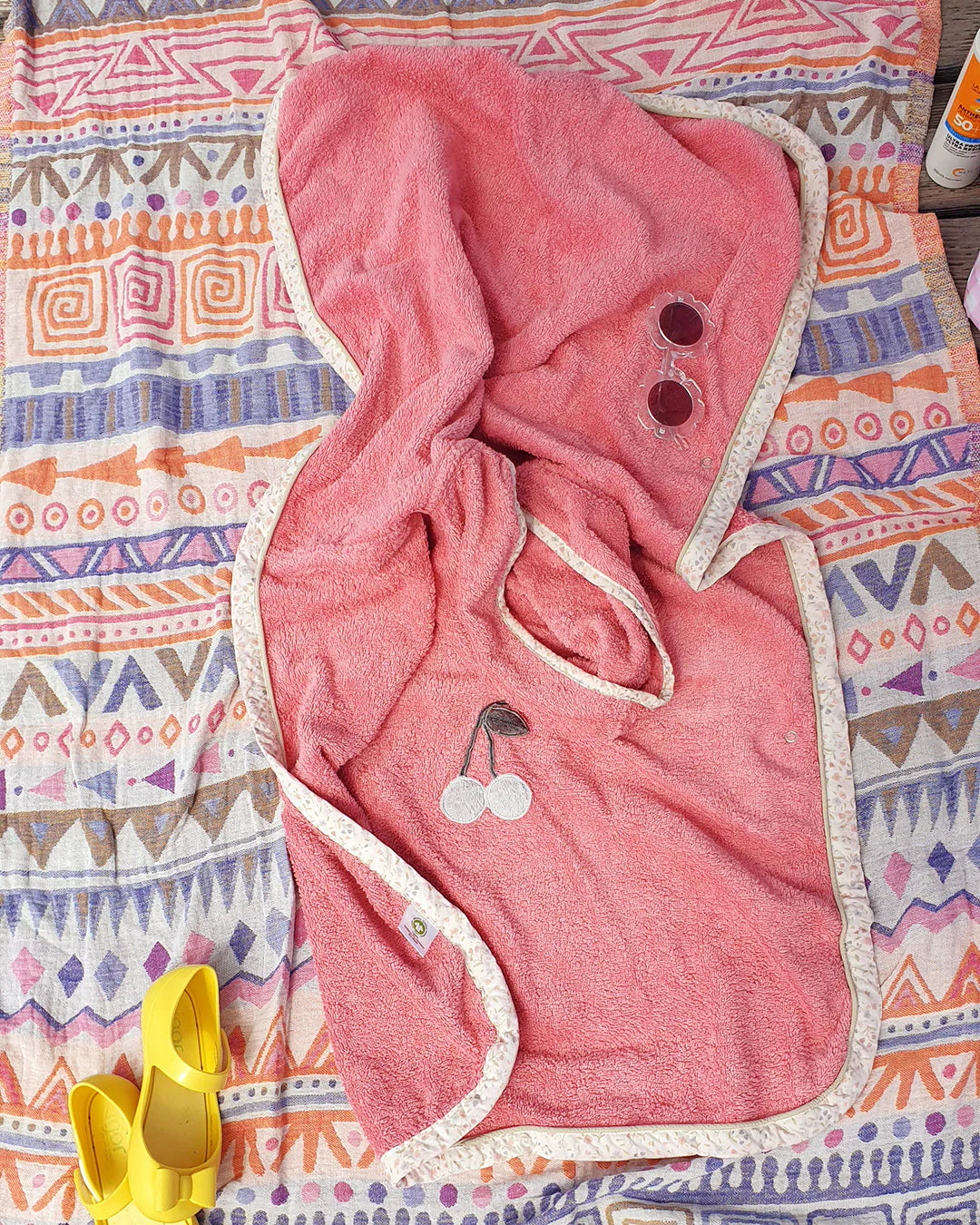 「🇨🇭Elly+lune」Piu Poncho Rosa-GOTS