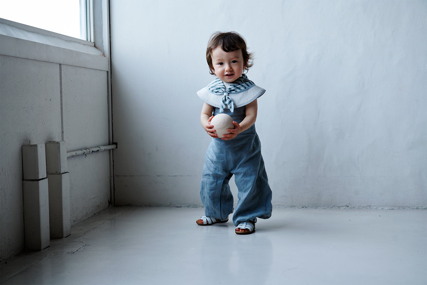 loisir salopette 1 sage淺牛仔色成長型背帶褲