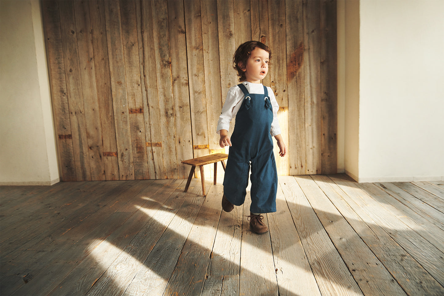 loisir salopette 2 peacock深藍色成長型背帶褲