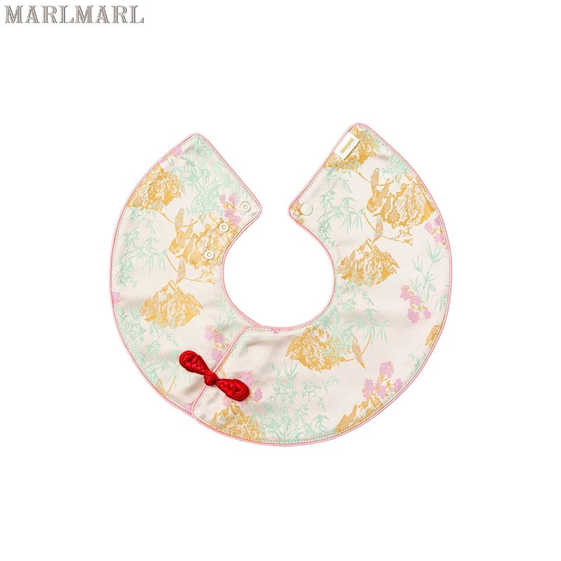 新年團圓系列限定/bib yuan 06 鎏金粉嬰兒口水巾