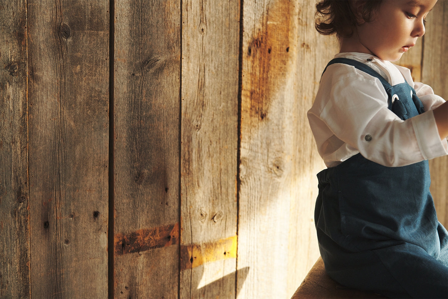 loisir salopette 2 peacock深藍色成長型背帶褲