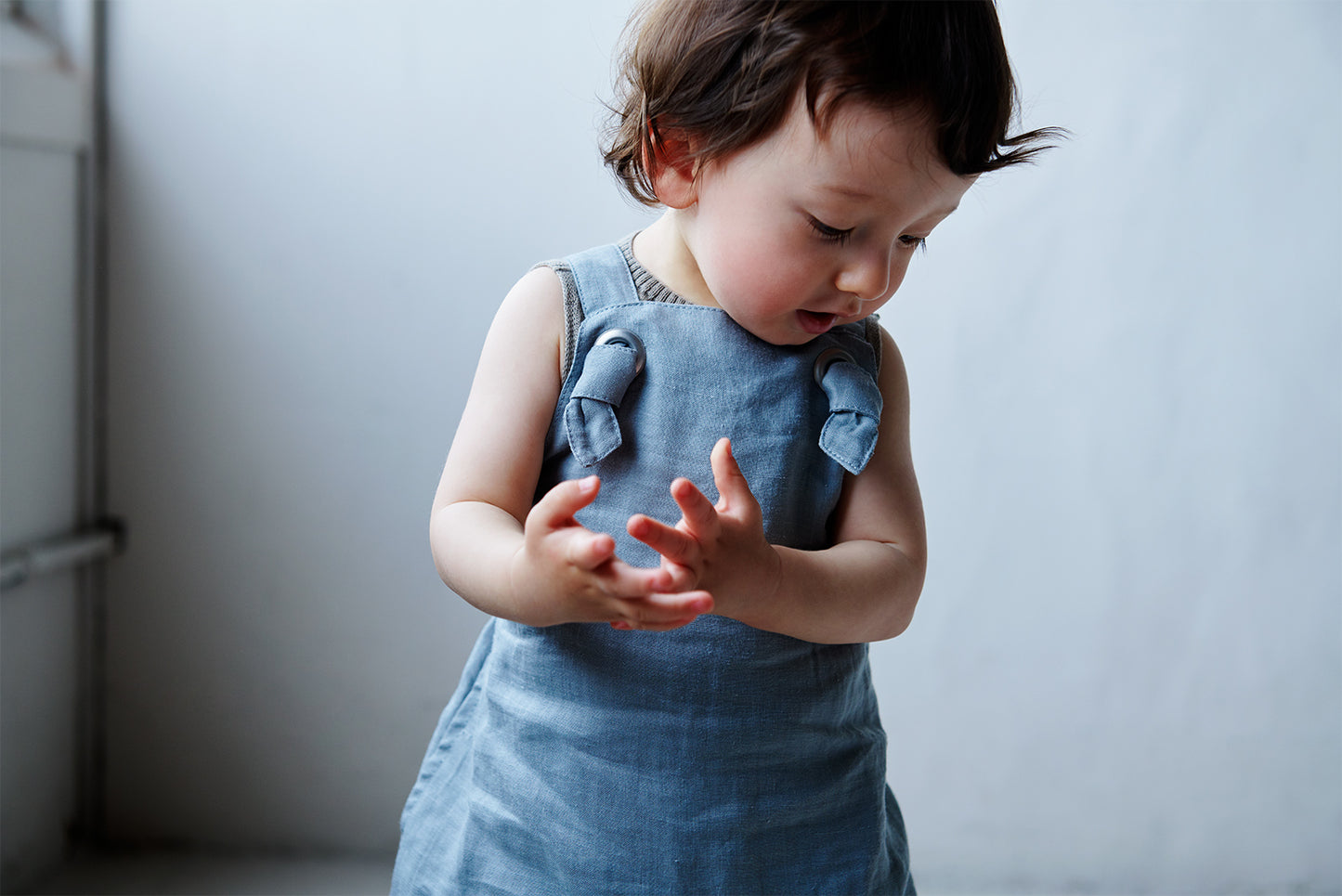 loisir salopette 1 sage淺牛仔色成長型背帶褲