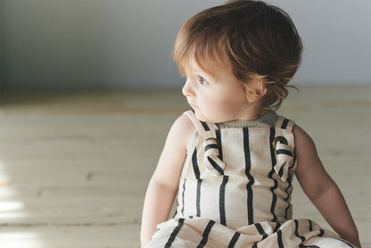 loisir salopette 3 stripe條紋成長型背帶褲