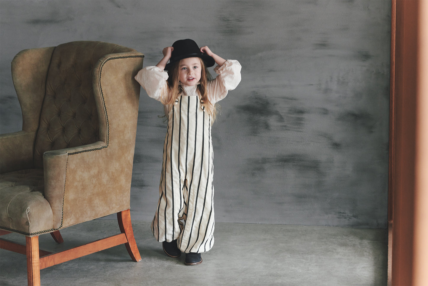 loisir salopette 3 stripe條紋成長型背帶褲