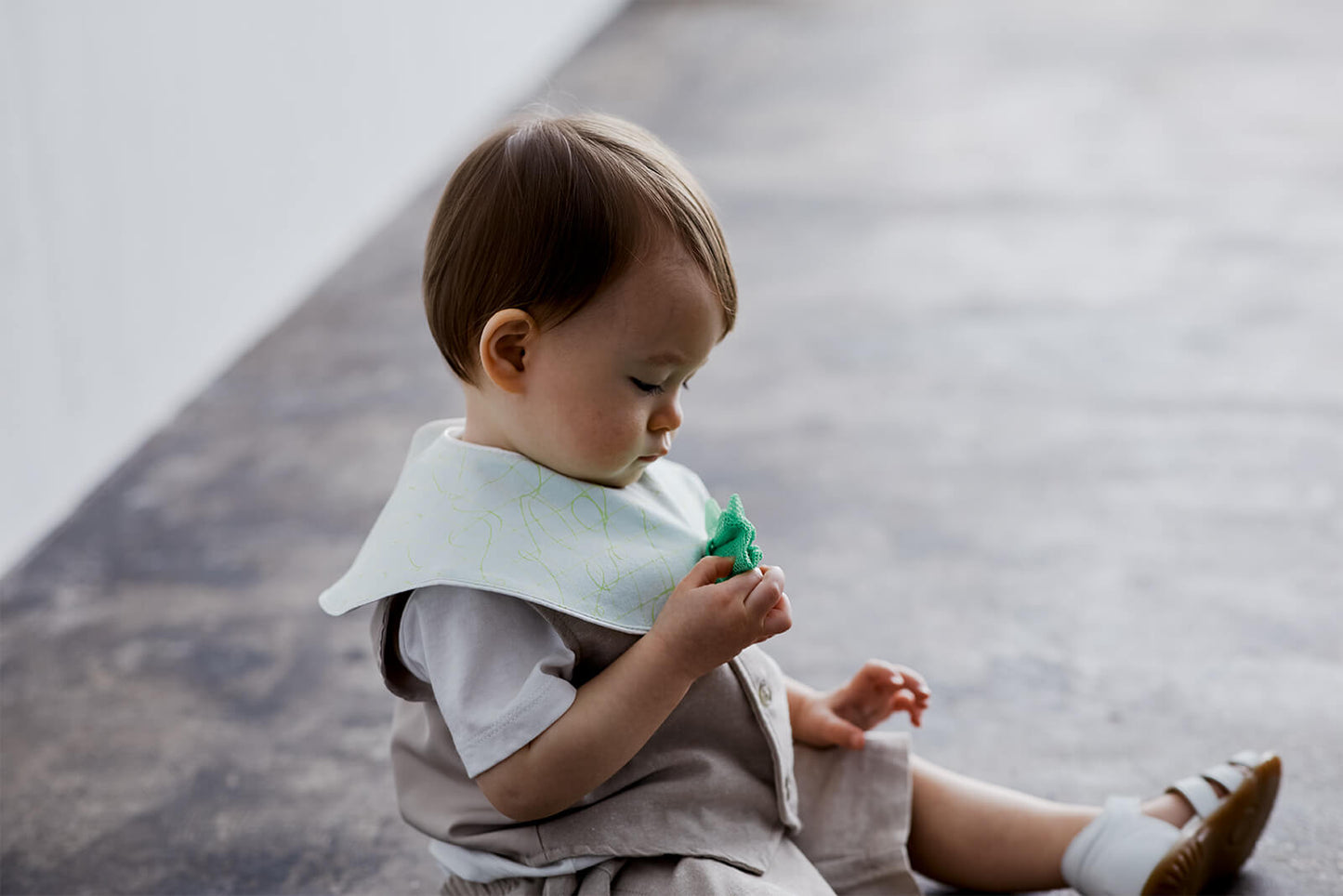 BIB/joujou 4 crinkle green嬰兒口水巾訂製