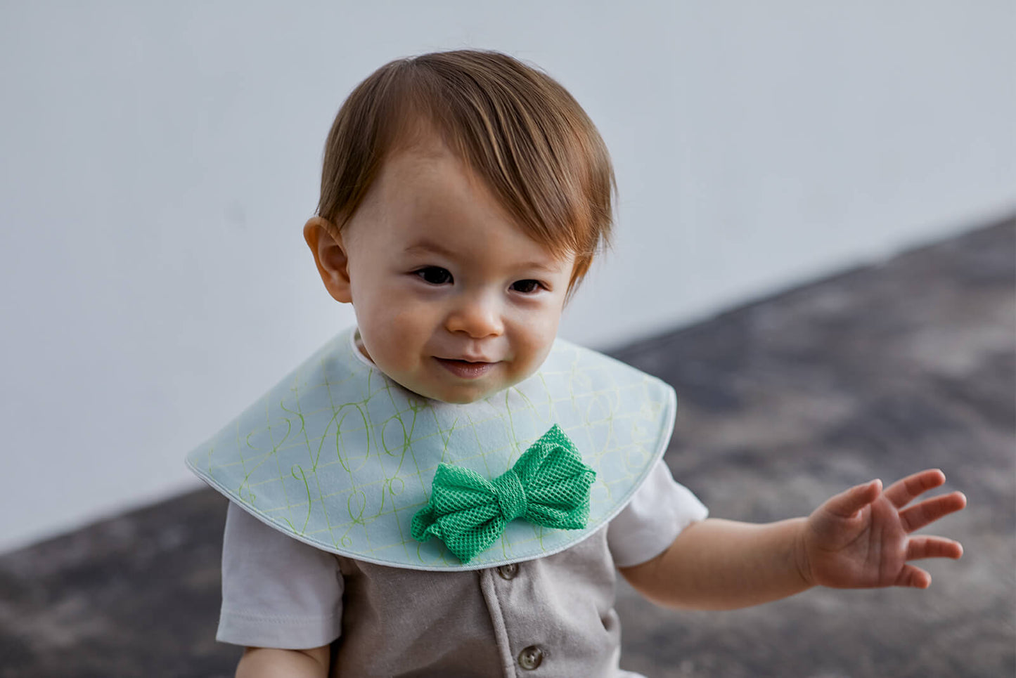 BIB/joujou 4 crinkle green嬰兒口水巾訂製