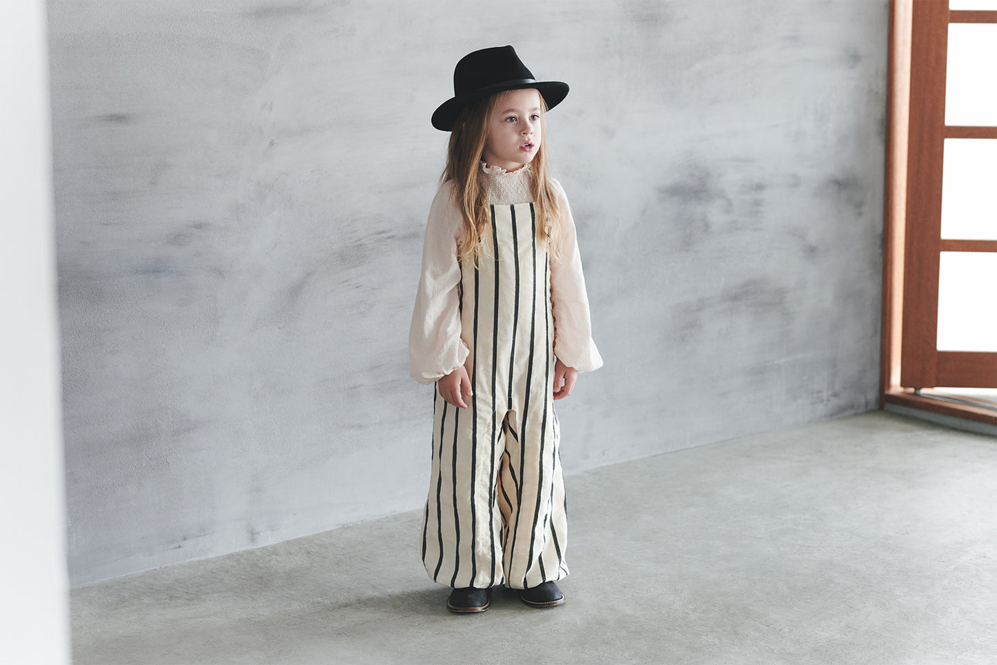 loisir salopette 3 stripe條紋成長型背帶褲