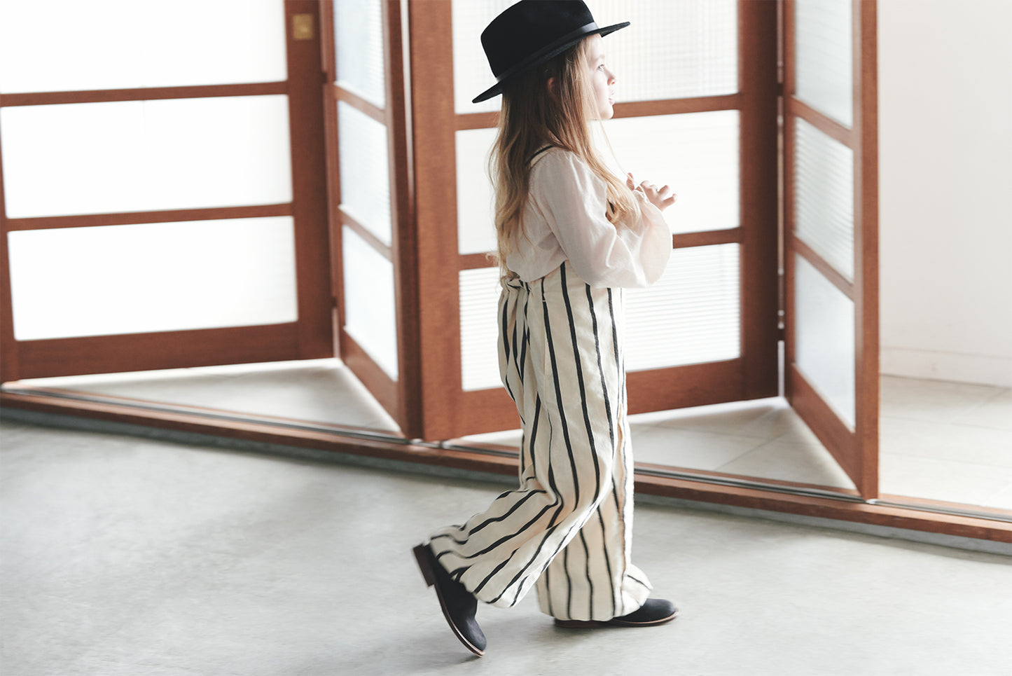 loisir salopette 3 stripe條紋成長型背帶褲