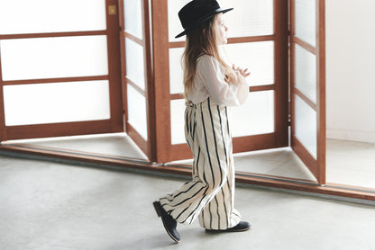 loisir salopette 3 stripe條紋成長型背帶褲