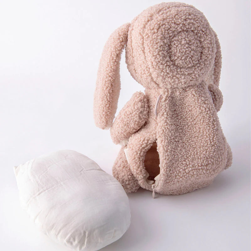 Multifunctional stuffed animal BFF+bunny 多功能毛絨兔子背包娃娃兩色