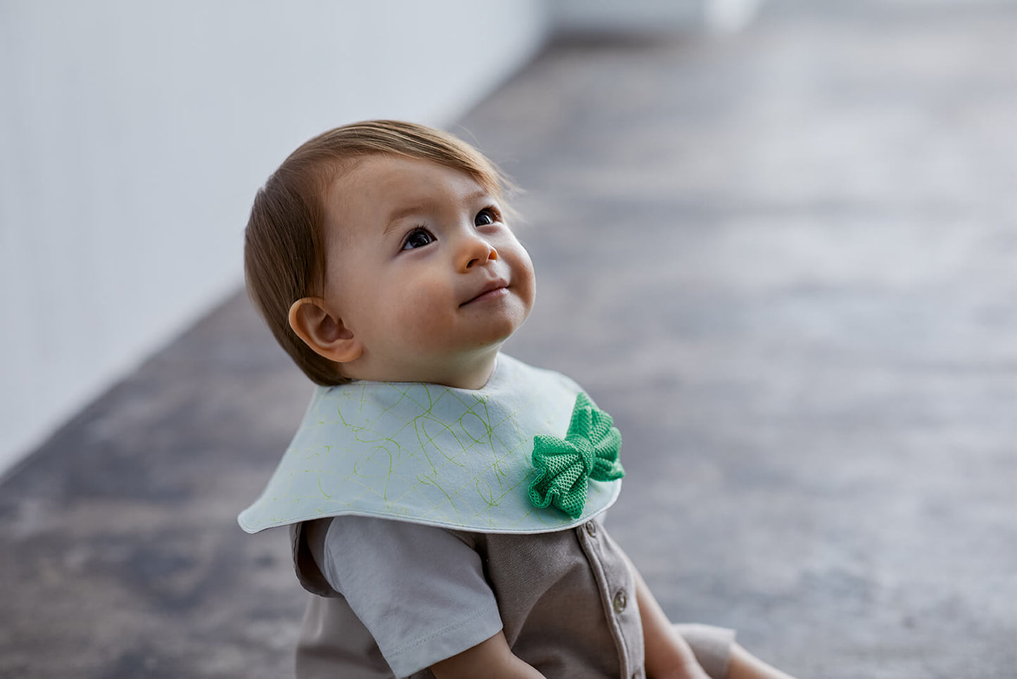 BIB/joujou 4 crinkle green嬰兒口水巾訂製