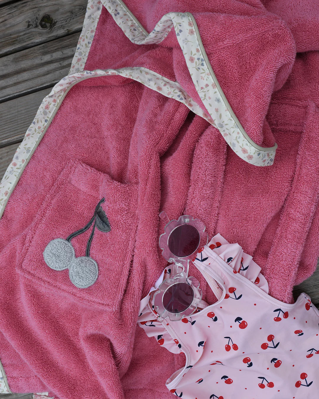 「🇨🇭Elly+lune」Mia Bathrobe Cherry-GOTS