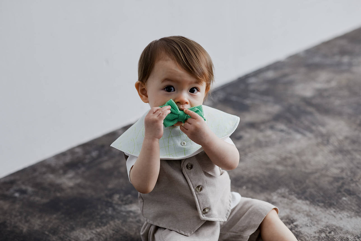 BIB/joujou 4 crinkle green嬰兒口水巾訂製