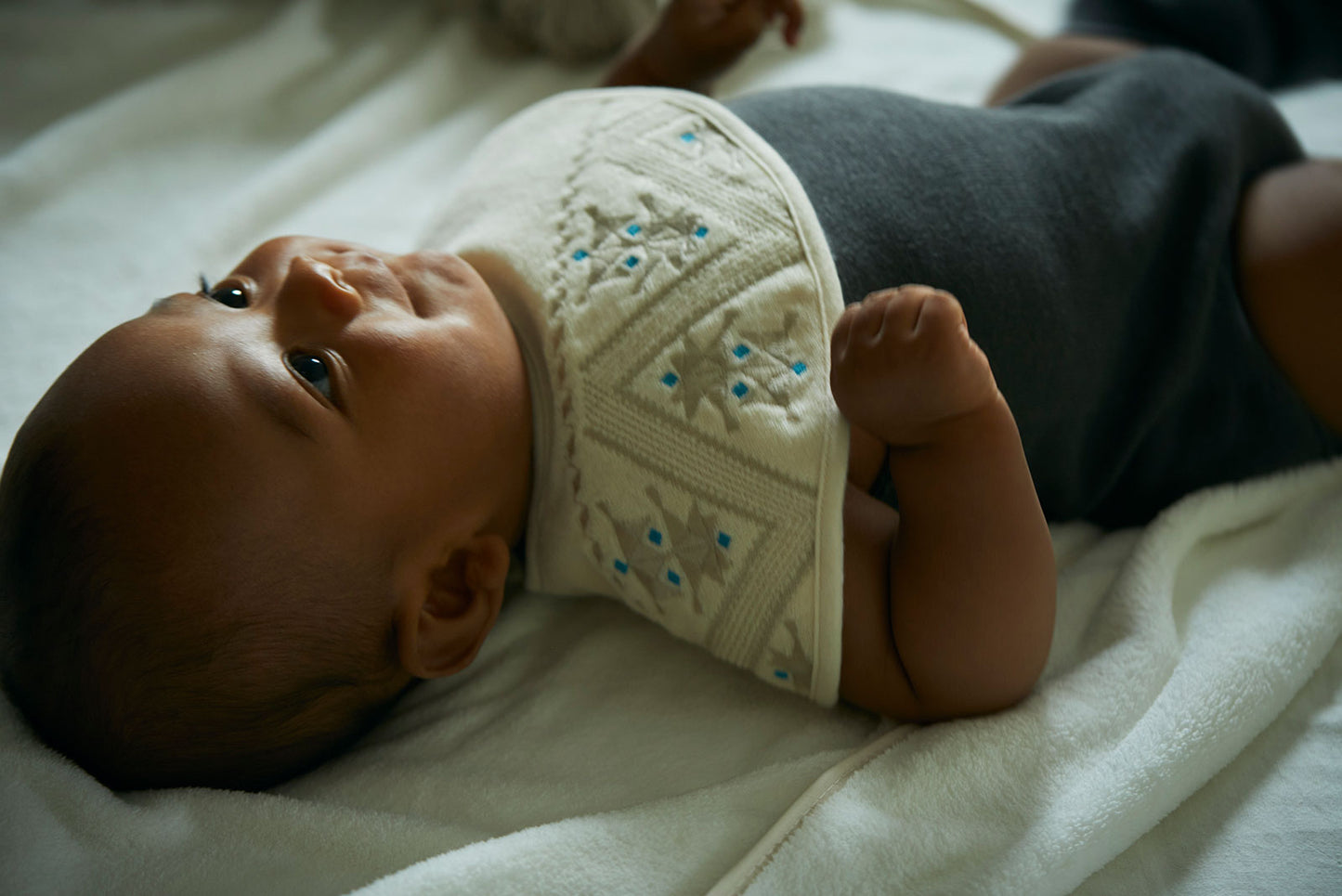 BIB/organic 5 mosaic turquoise法國摩洛哥風格天然華夫格布料有機棉