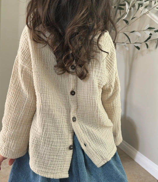 [PRE ORDER] 🇬🇧TSF/The Button Back Top長袖muslin上衣