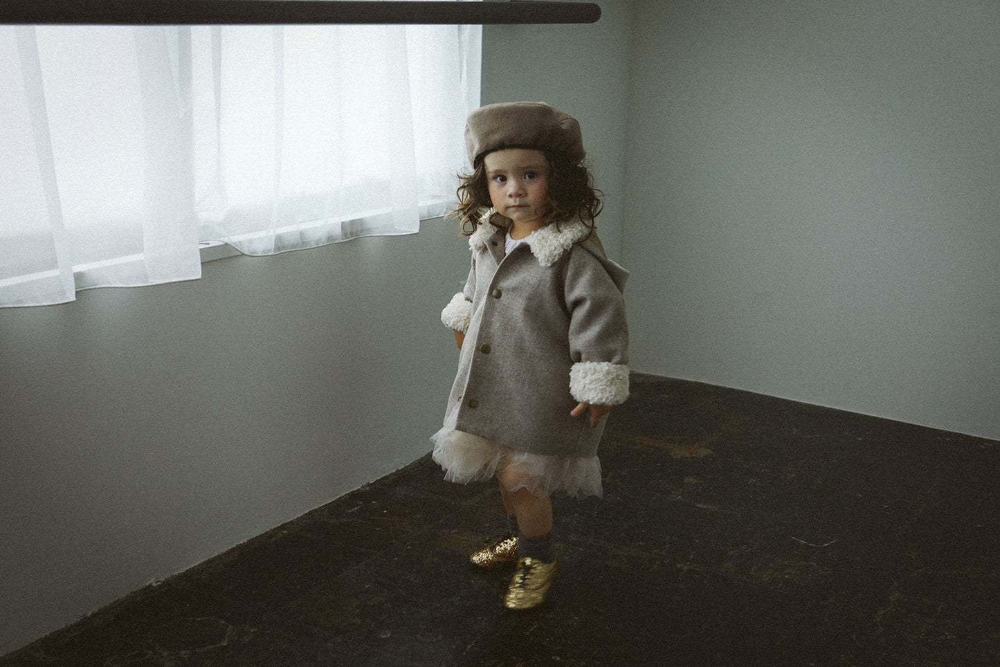 alto 1 beige多功能保暖外套可拆卸帽子1.5～4y