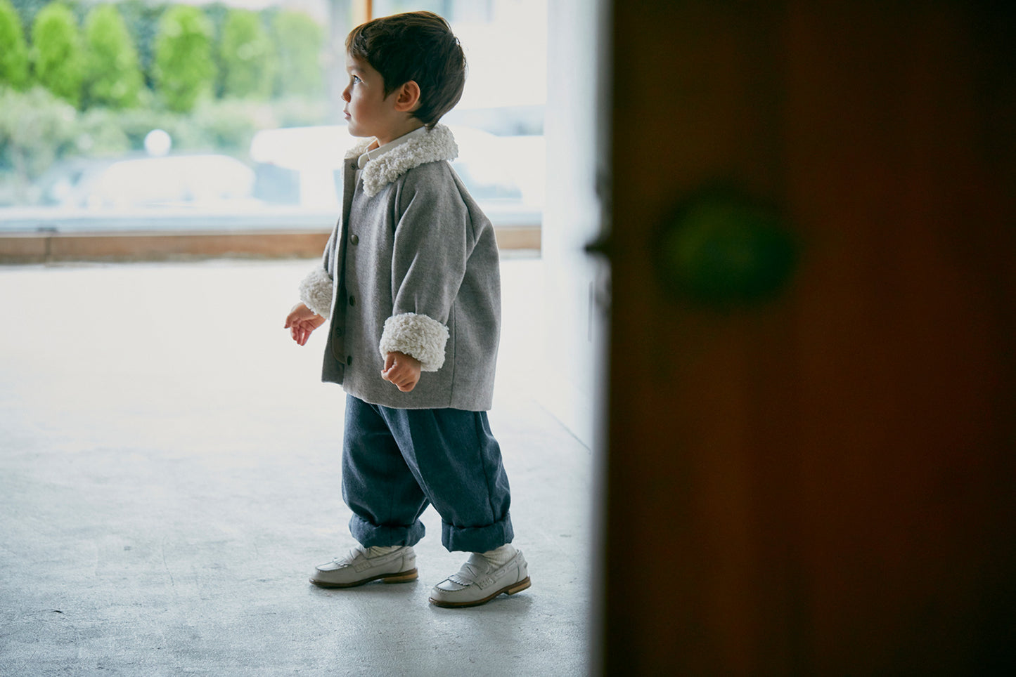 alto 1 beige多功能保暖外套可拆卸帽子1.5～4y