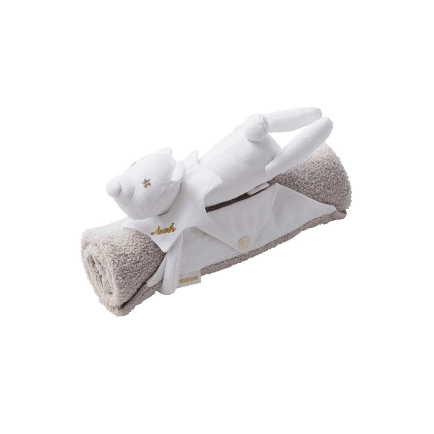 Multifunctional stuffed toy BFF 2 Noah bear可愛毛絨熊小毯子附搖鈴多功能