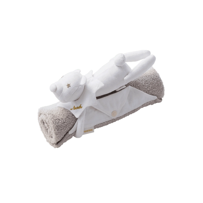 Multifunctional stuffed toy BFF 2 Noah bear可愛毛絨熊小毯子附搖鈴多功能