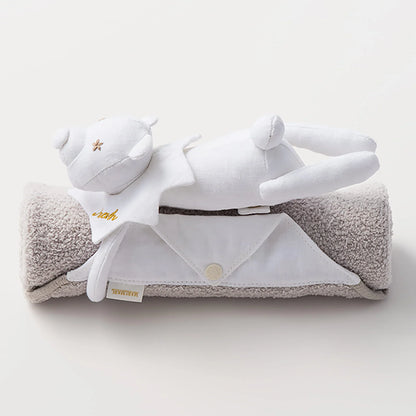 Multifunctional stuffed toy BFF 2 Noah bear可愛毛絨熊小毯子附搖鈴多功能